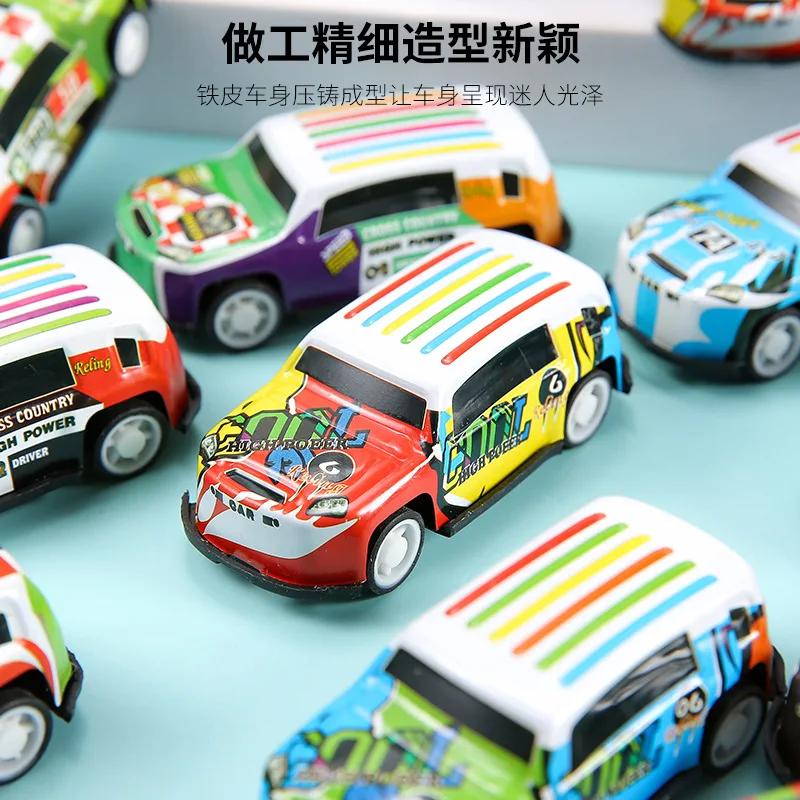 5PCS Kids Cartoon Tin Toys Cute Pull Back Toy Car Children's Mini Car Model Funny Simulation Racing Car Toys Gift
