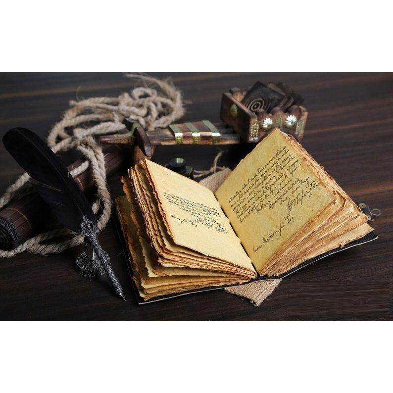 Книга заклинаний теней, пустой журнал «Мать земли», красочная бумага с декольными краями, винтажный кожаный блокнот без подкладки, ежедневный дневник 7x5 дюймов