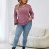 Женский осенне-зимний свитер большого размера XL ~ 5XL, свитера с длинными рукавами и v-образным вырезом, повседневный топ, трикотажные рубашки в рубчик, женские рубашки