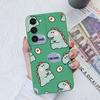 Case For Samsung Galaxy S23+ Ultra S22+ S21 S20 FE Note 10 20 Lite Cute Dinosaur Liquid Silicone Soft TPU Back Cover For Samsung S22 S23 Bumper Funda
