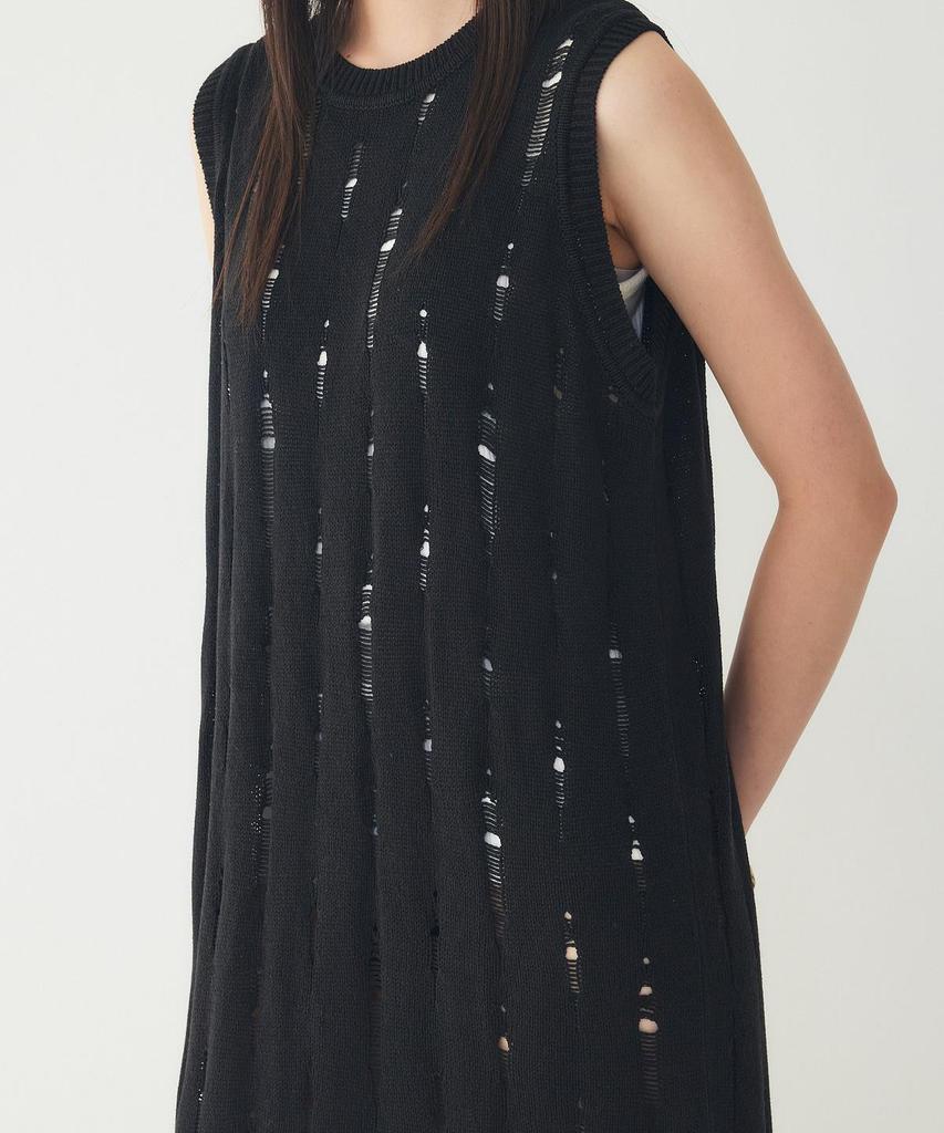 STUDIO TOMBOY Damaged Knit Sleeveless Dress_Black 9106241222