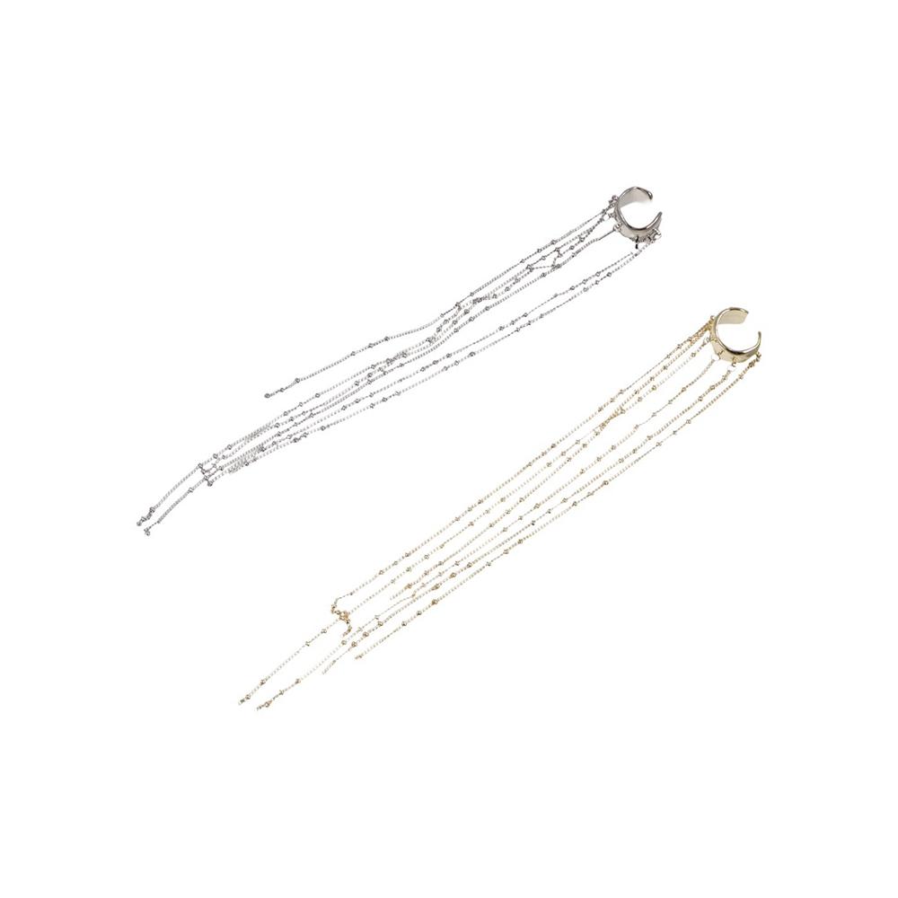 Цинк Цинковый сплав C-образные серьги Этнические каффы для ушей Серьги-линии C-образные серьги с кисточками Длинные клипсы для ушей Девушка