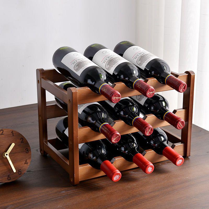 Modern Solid Wood Red Wine Display Rack