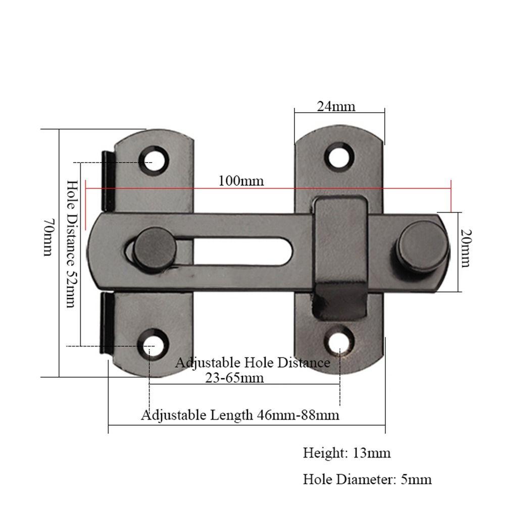 Черный противоугонный правый угол безопасности с винтами откидной засов дверной замок домашняя фурнитура дверная пряжка