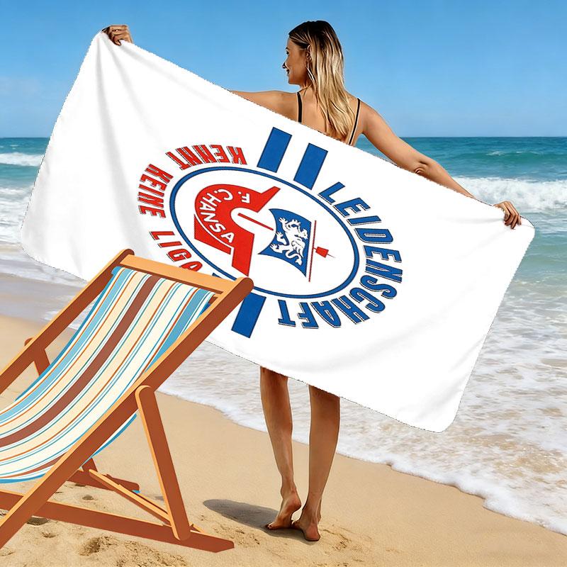 FC Hansa Print Beach Towel, Large Soft Quick Dry Towel for Beach Camping Swimming