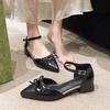 Bag with Pointed Head Buckle Bow Waterproof Table Fashion All-match Comfortable Non-slip Wear-resistant Fashion Women's Sandals