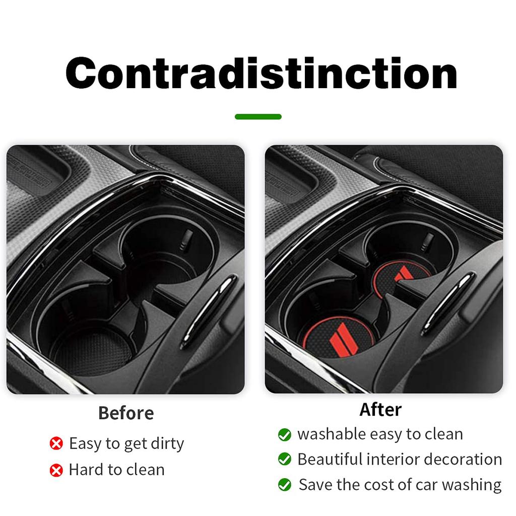 YANWEN Пылезащитные коврики-накладки для 2015-2020 Dodge Challenger, индивидуальная отделка салона, накладка на рычаг переключения передач, подстаканник