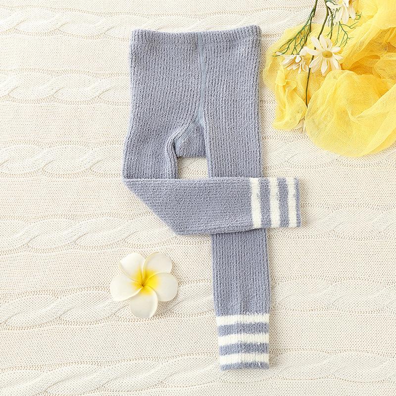 Зимние колготки для девочек, осенние детские термобелье для мальчиков, толстые полосатые штаны, детские теплые милые леггинсы из кораллового флиса, детские аксессуары