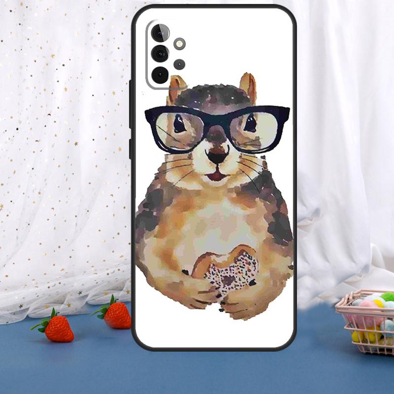 Мультяшное животное Белка Для Samsung Galaxy A55 A35 A05 A52 A32 A22 A54 A14 A16 A26 A36 A56 A06 A15 A53 A33 A13 Чехол