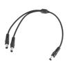 DC5.5x2.1mm Splitter Power Cable 18AWG Male To 2 Male Connectors for Security Cameras, LED Lights 30CM