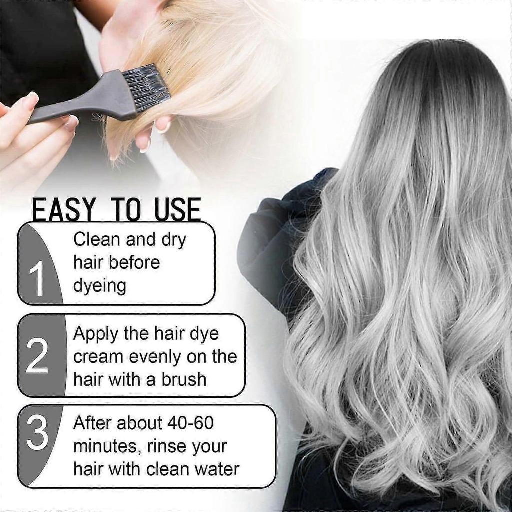 Silver Gray Hair Dye Cream, Unisex Silver Hair Dye Long-lasting Non-Damage Color Cream for Women and Men