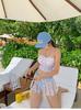 Source skirt split swimsuit women's Korean version fashion new sweet tube top high waist thin holiday swimsuit