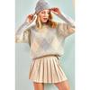 Women's Square Patterned Knitwear Sweater