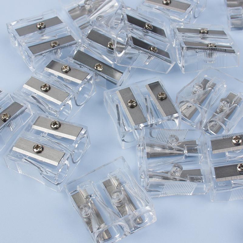 10 шт. Точилка для карандашей 2 отверстия Прозрачная точилка для карандашей