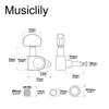 Musiclily Ultra 3L3R Guitar Tuners for Les and SG Style Electric and Acoustic Black Roto-Style Closed-Back Paul, LP, Guitars,