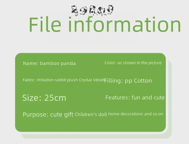 Мягкая игрушка-тряпичная кукла «Бамбуковая панда» — небольшой подарок на день рождения или подушка-украшение для автомобиля