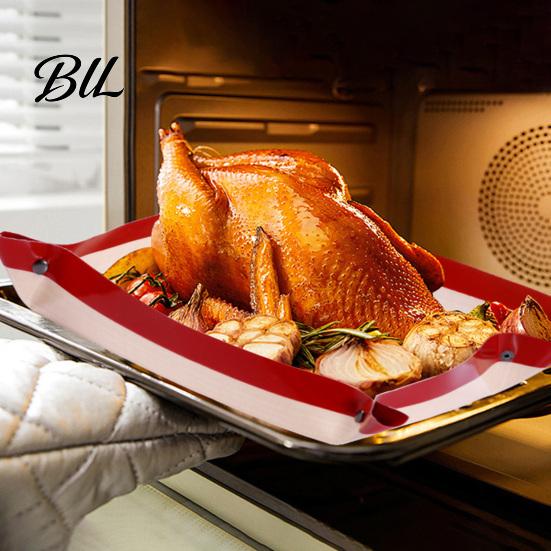 Easy Clean Kitchen Tool Transformable Snap?Up Silicone Baking Mat, Multi?Purpose Food Tray, Heat?Resistant Durable Fiberglass Liner Dough