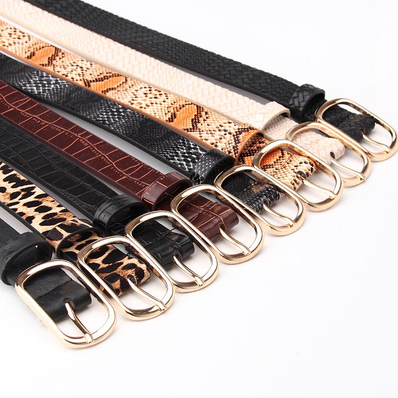 2025 Vintage Snake Leopard Print Belt for Women Black Fashion Waist Leather Belt for Lady Female Waistband Belts