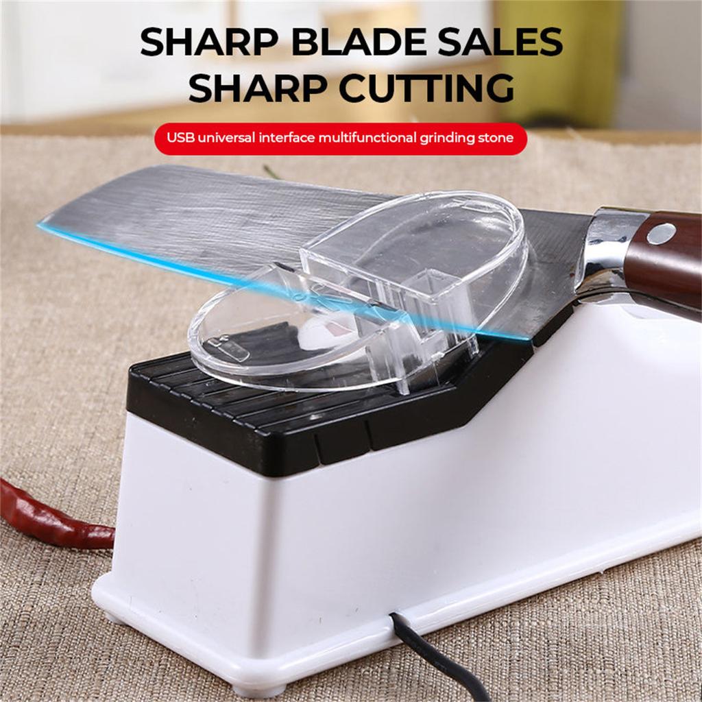 Electric Knife Sharpener, Knife Sharpener For Home, 5 Seconds For Quick Sharpening Polishing With Protective Cover - USB Interface Style ADM