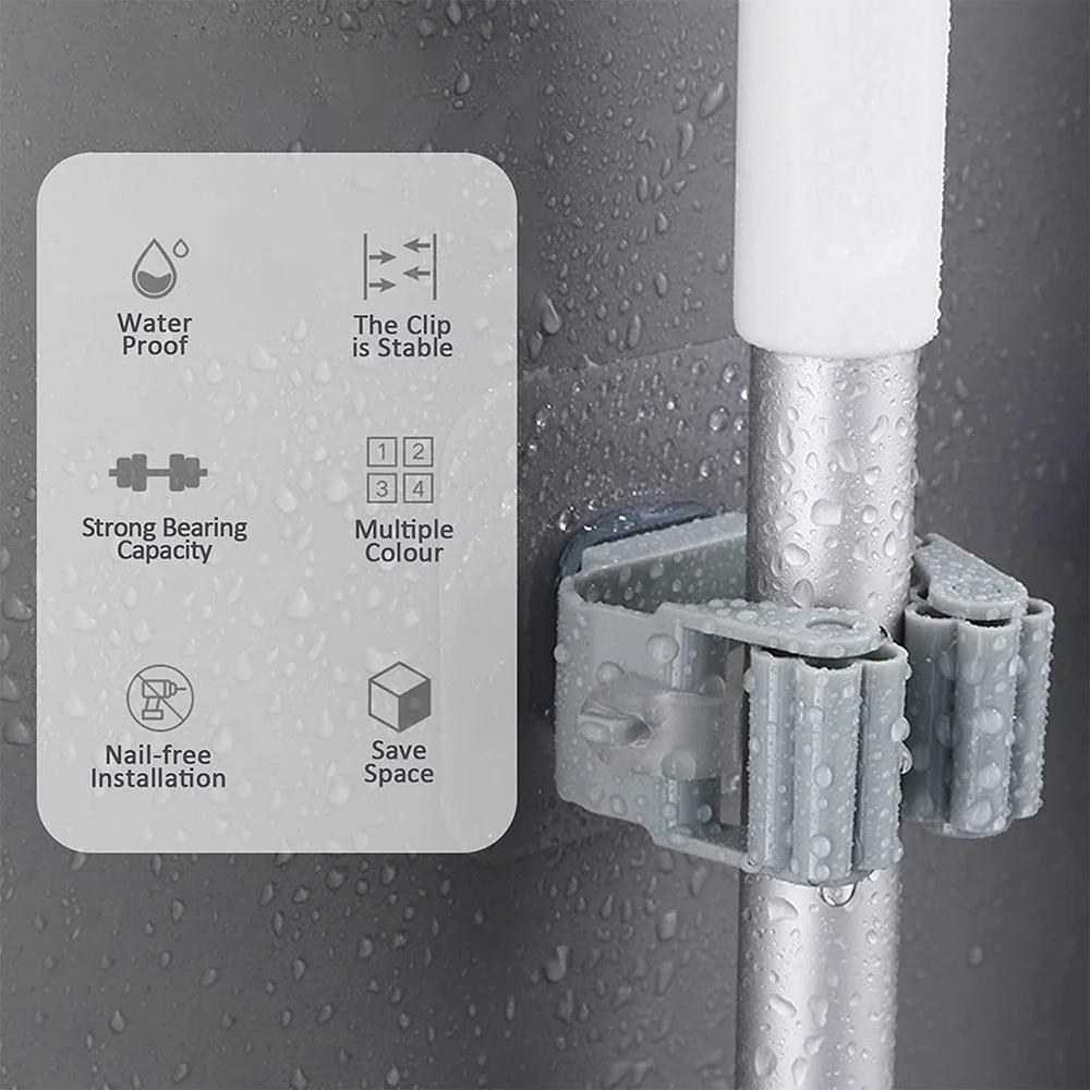 Настенный держатель для швабры, вешалка для щетки и метлы, стеллаж для хранения вещей, в ванной комнате, крючки для подвесных труб, бытовые инструменты для дома