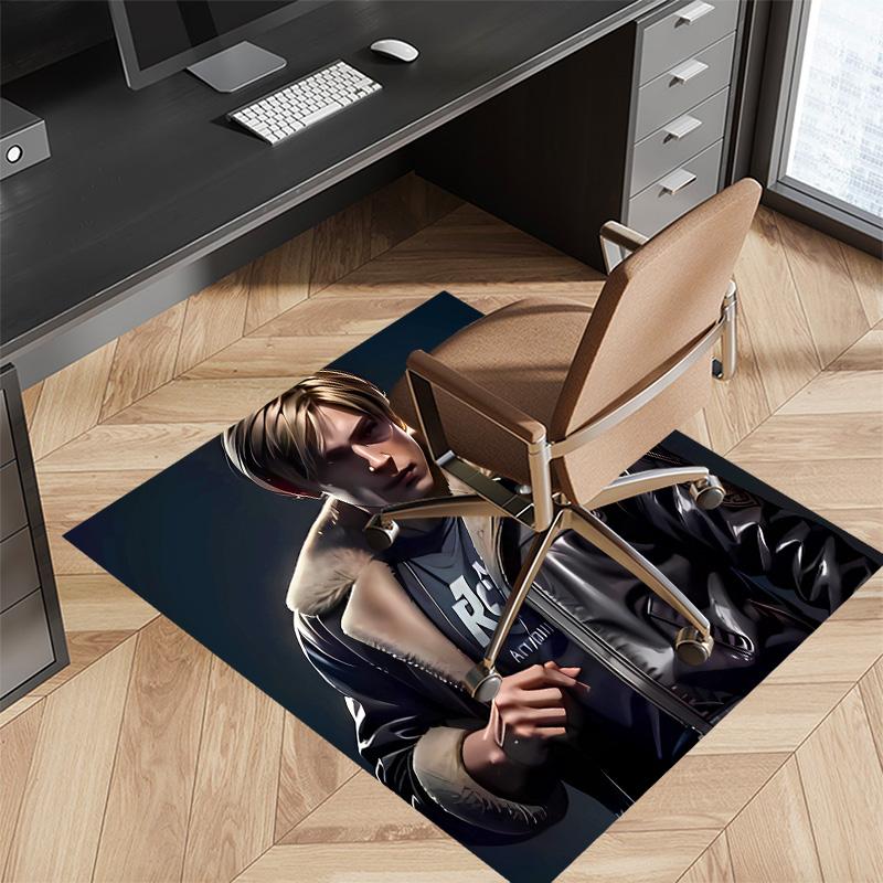 Resident Evil Leon S. Kennedy Printed Absorbent Washable Carpet, Non-Slip Bathroom Mats, Kitchen Rugs, Yoga Mat,Living Room Entrance, Camping Picnic R