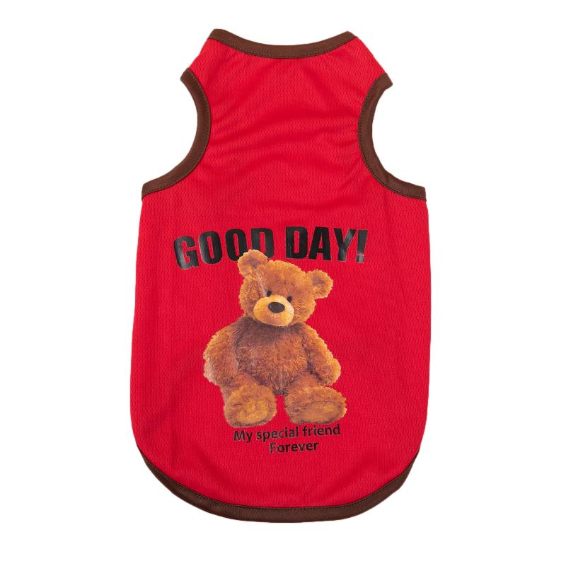 Дышащий жилет для собак для маленьких собак, летняя тонкая одежда для собак, одежда с принтом медведя, одежда для щенков, одежда для чихуахуа, Йоркшира, одежда для домашних животных