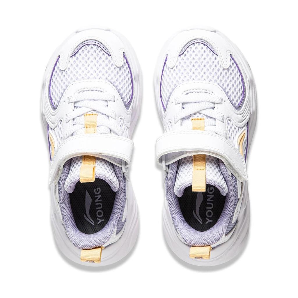 Li Ning Kids Sports Trend Низкие повседневные туфли Детская повседневная обувь Белый Фиолетовый YKNU038-4