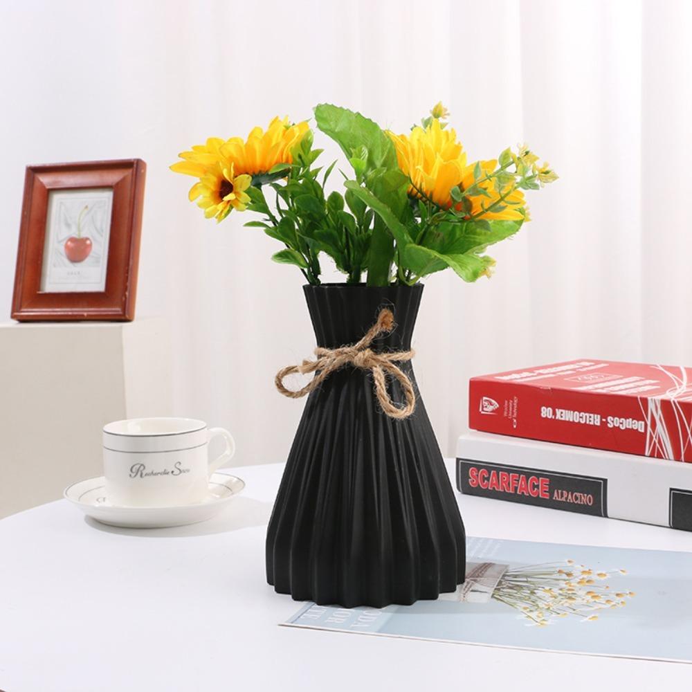 Rattan Living Room Ceramic Flower Pot Plastic Flower Vase Simplicity Flower Vase Imitation Ceramic
