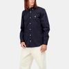 Carhartt WIP Однотонная рубашка с вышивкой логотипа, однобортная, мужская, темно-синяя, I0233390COXX
