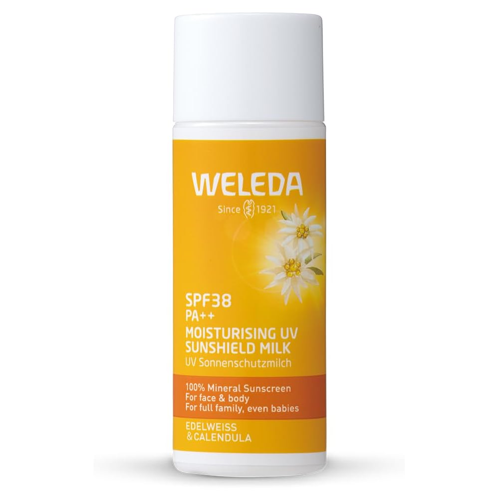 Weleda Молочко для защиты от УФ-лучей с эдельвейсом 50 мл SPF38 Нехимический солнцезащитный крем для чувствительной кожи Органический уход за кожей