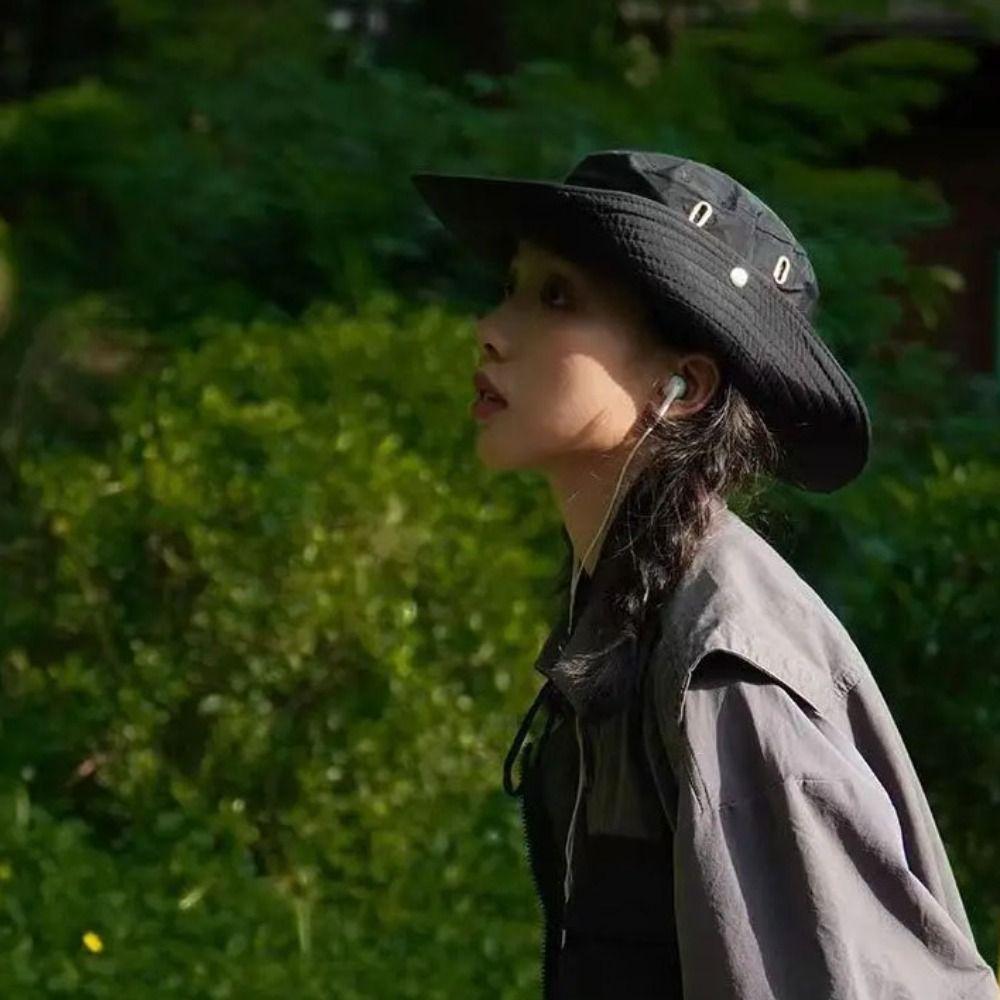 Sunscreen Sun Hat Solid Color Hiking Cap Fashion Hiking Fisherman Hat Fishing