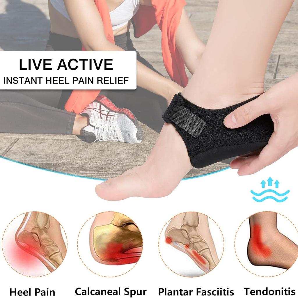 Heel Protectors, Heel Cups, Gel Heel Cushion Support for Plantar Fasciitis, Heel Pain, Achilles Tendinitis, Dry Cracked Heels, Heel Pads