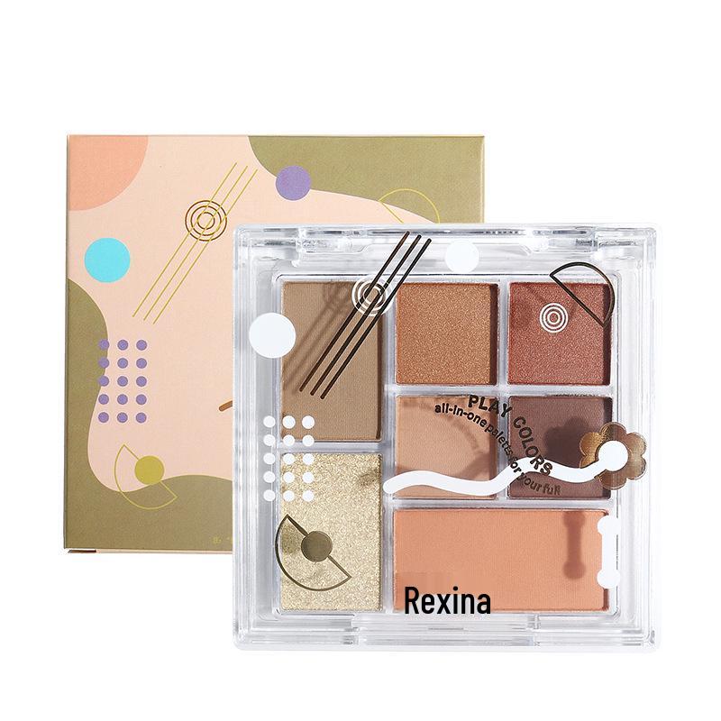 Lexina 7-цветная палитра теней для век, румян и хайлайтера в землистых тонах, многоцелевая, забавная, для женщин