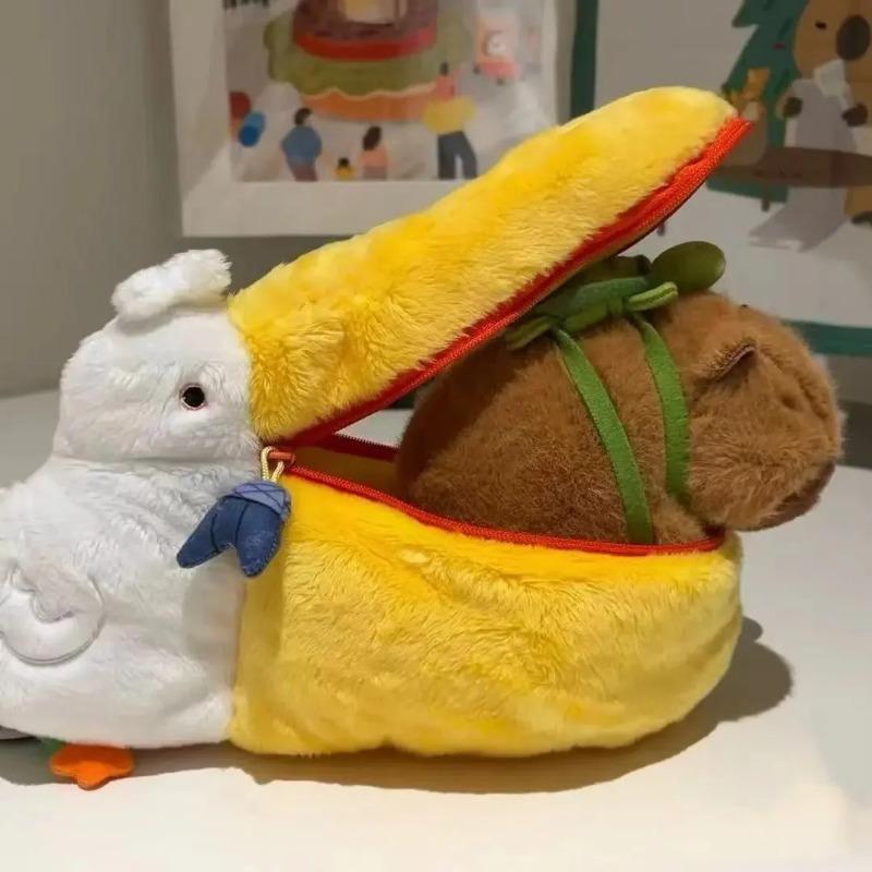 Pelican Cute Pencil Cases Plush Makeup Bag Pen Bag Stationery Storage Bag Zero Wallet Cartoon Pencil Pouch Supplies