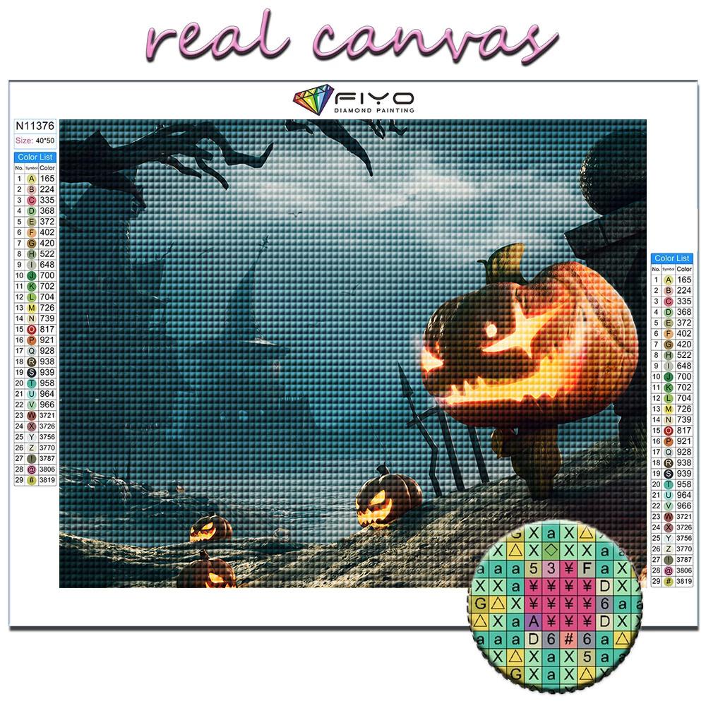 Алмазная вышивка Хэллоуин Страшная тыква Пейзаж 5D DIY Алмазная картина Вышивка крестом Горный хрусталь