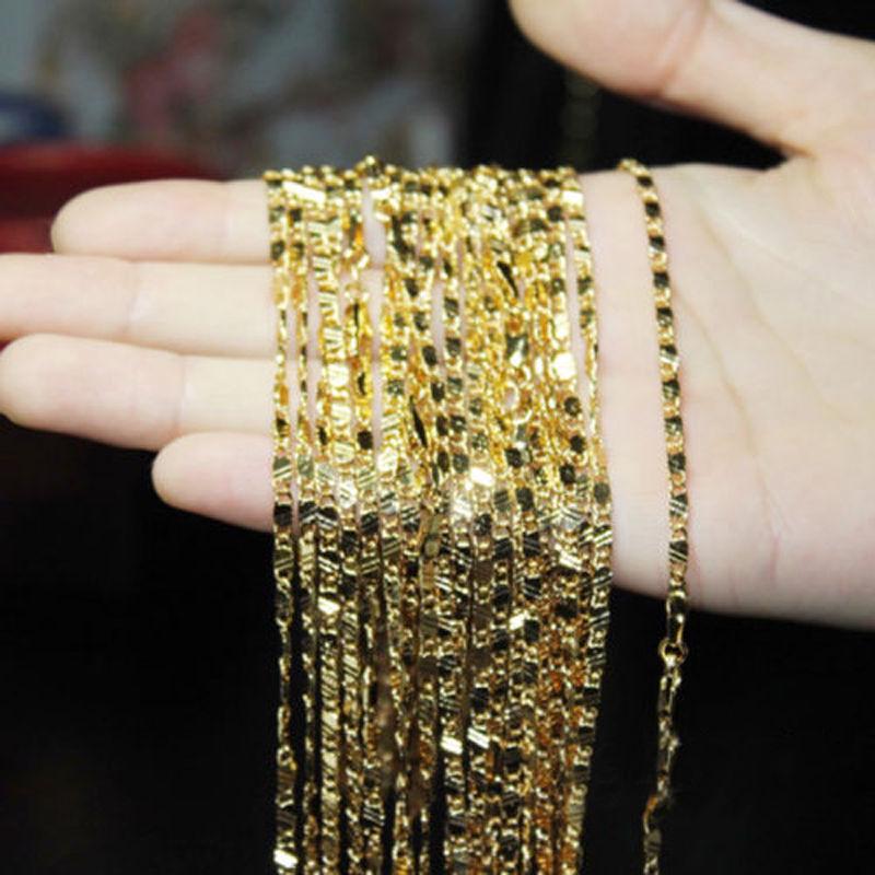 Изысканное Модное Ожерелье с Покрытием Цветом Золота 18K Для Женщин Мужчин Размер 16-30 Дюймов Ювелирная Цепочка