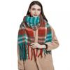 Women's Scarf Autumn Winter Thick Tassel Plaid Shawl