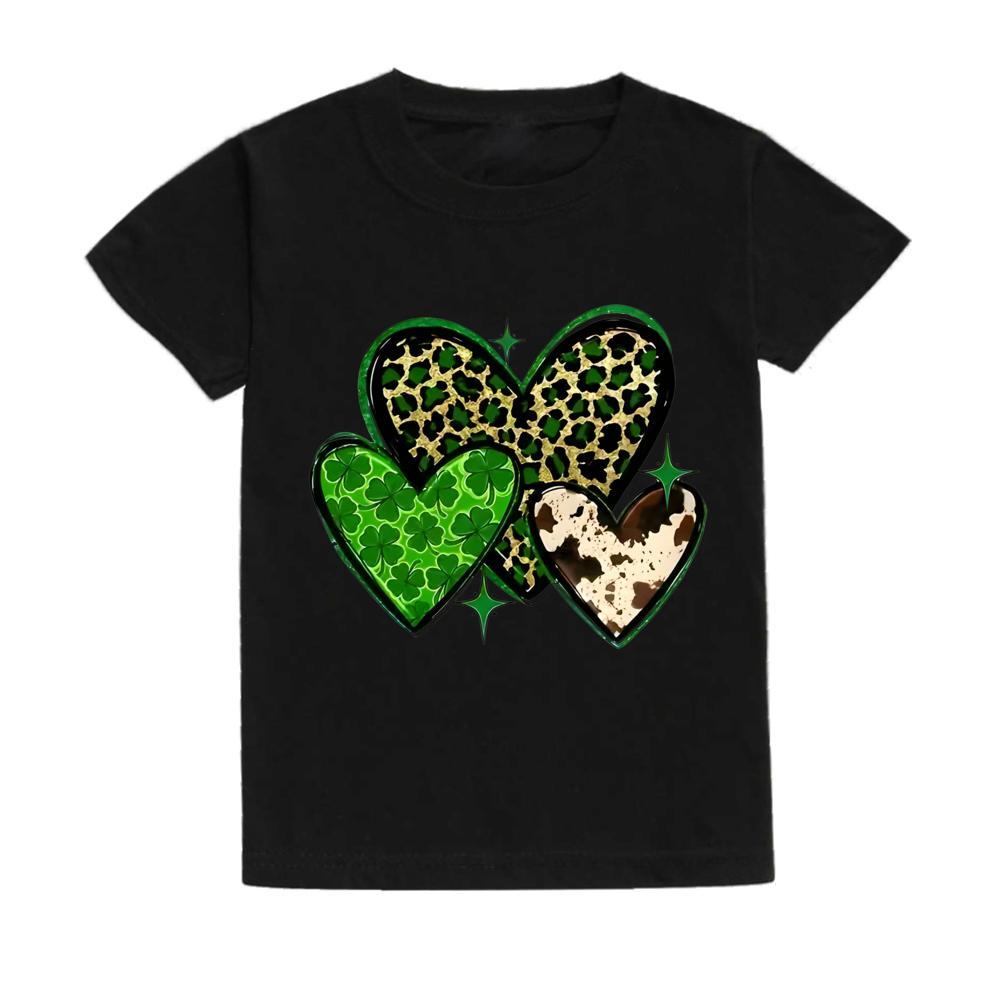 Kids St Patricks Day Shirt Clover in Heart Kids St Paddys Day Shirt Boy Girl Shamrock Heart Tee St Patricks Day Toddler Tee