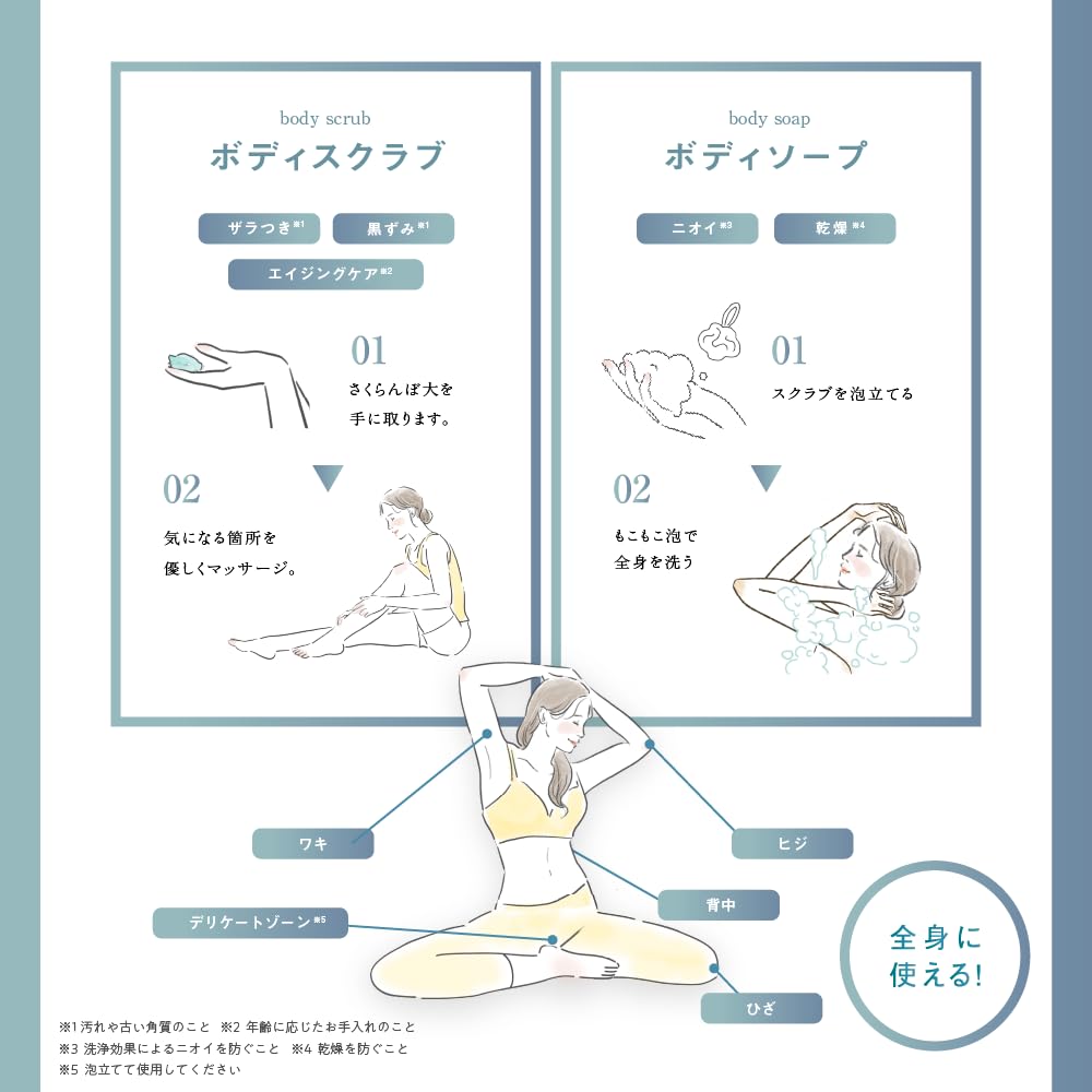 pureLi Body Scrub Body Soap 200g x 2 Moisturizing Exfoliating Tube Type Ingredients Mandarin Wood Scent Made in Japan [Value 2-Pack] & &