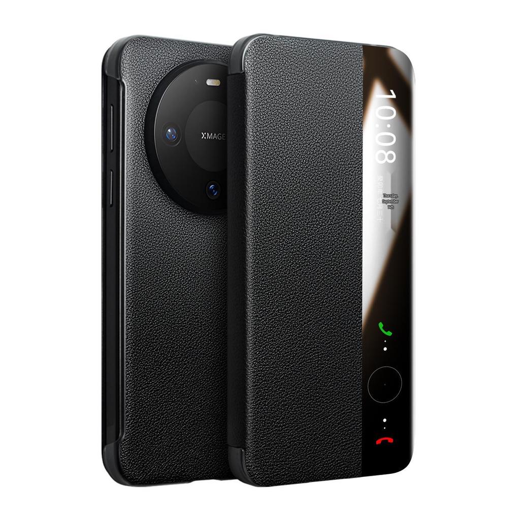 Магнитный кожаный флип-кейс Huawei Mate 80 Pro Max со Smart Sleep RS Защитой