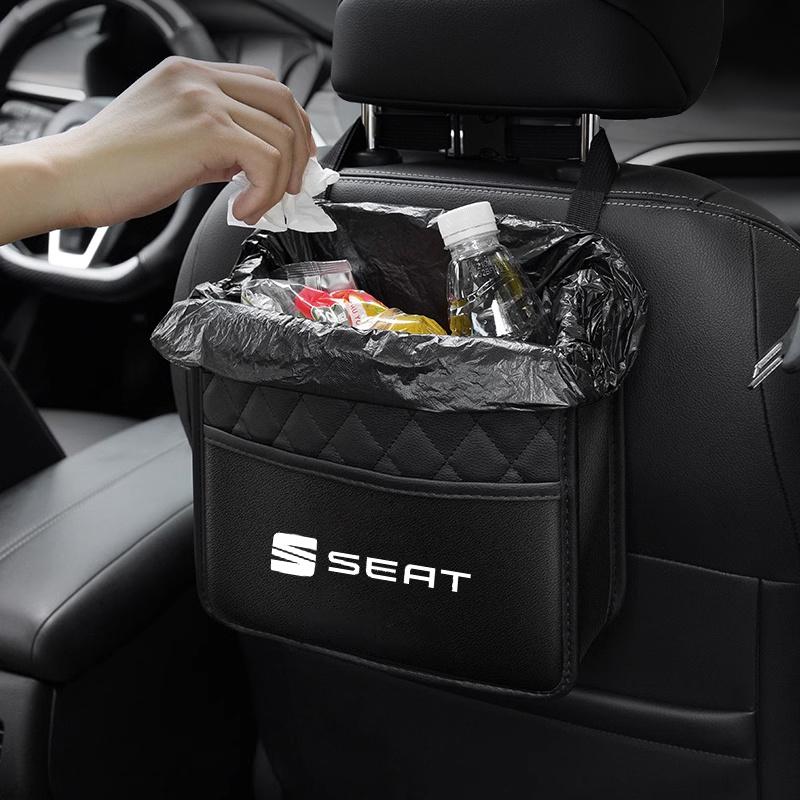 DCBE5 Car Multifunctional Seat Storage Bag Leather Storage Bag Garbage Bag For Seat FR Leon Ibiza Altea Exe 5f Mk3 TARRACO Accessories