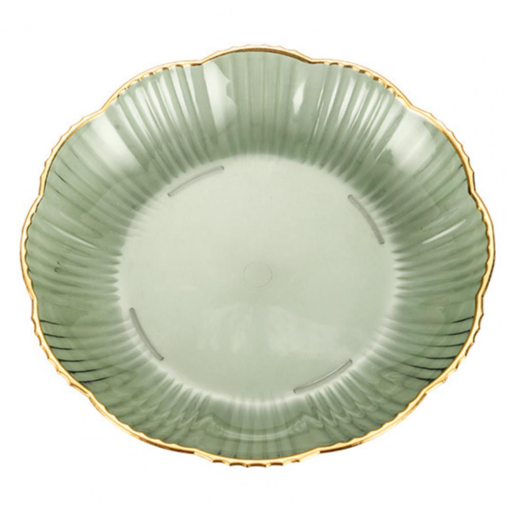 Простая стеклянная тарелка Современная прозрачная декоративная тарелка для фруктового салата Органайзер для десертов и послеобеденного чая Домашняя кухонная посуда