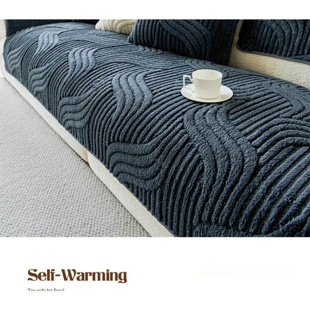 Bohemian Style Thick Plush Sofa Cover -Machine Washable, Pet Friendly, Non Slip Sofa Protection Cover, Decoration for Living Room, Bedroom, and Office