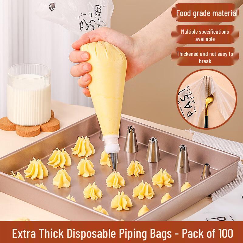 Thickened Disposable Piping Bag & Tip Set