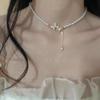 Artificial Pearl Necklace Butterfly Pendant Elegant Temperament Female Choker Clavicle Chain