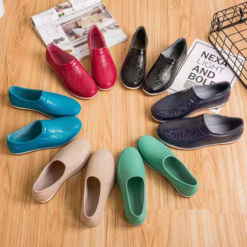 Модная унисекс обувь для воды, Домашняя кухонная обувь, Женские резиновые сапоги, Нескользящая подошва из ТПР, Неглубокие галоши, Подошва из коровьей кожи, Цвета, Капля