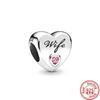 925 Sterling Silver Angel Mom Family Heart Series Shine Beads Fit Original Fashion Charms Bracelets Women DIY Jewelry