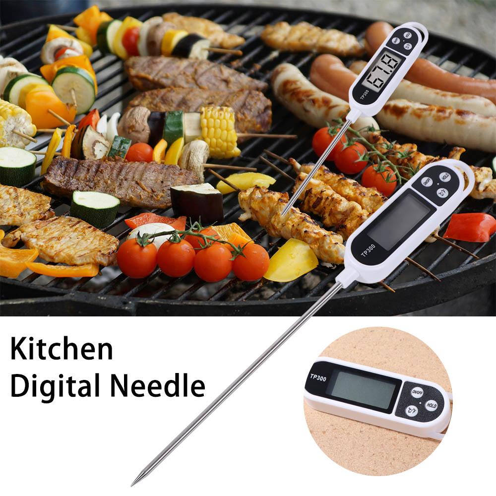 Electronic Display Digital Food Thermometer Stainless Steel Long Probe Food Probe Meat