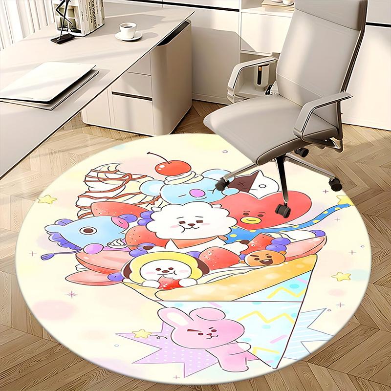 Kpop Chair mat Round Rug-Office carpet, Non-slip, Suitable for Living Rooms, Bedrooms decor.1205270a
