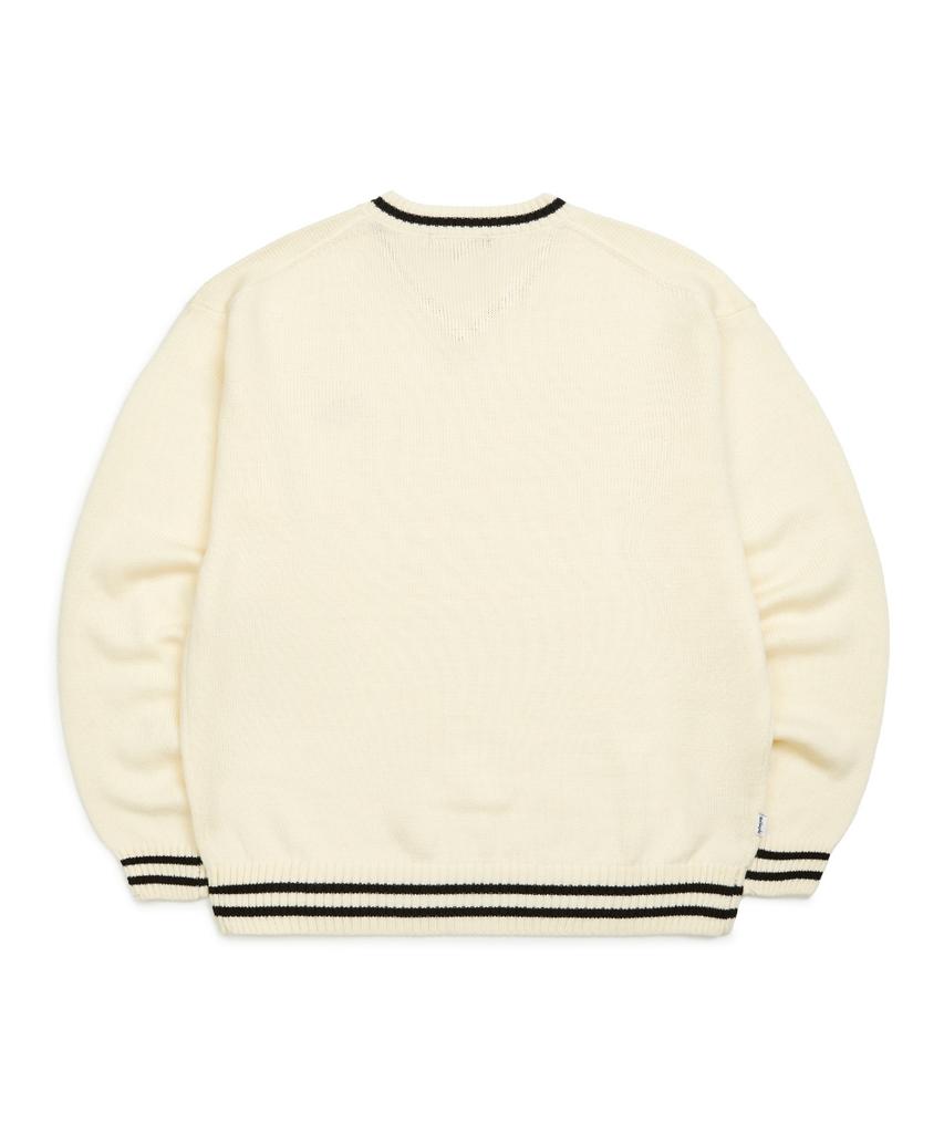 MARK GONZALES Angel V-Neck Preppy Knit - Ivory